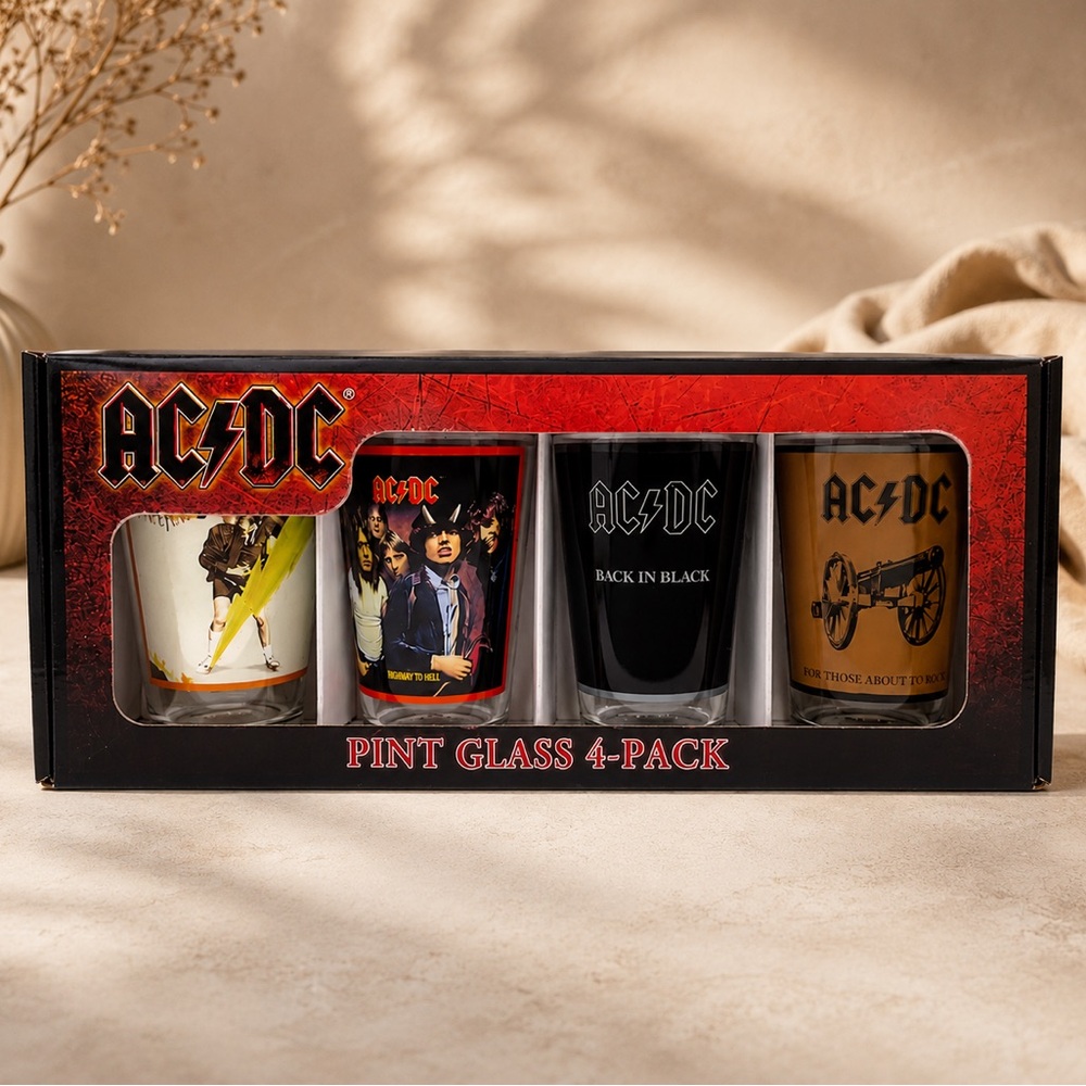 *New* AC/DC Pint Glass 4-Pack Set